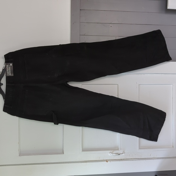 High rise wide leg carpenter black jeans size 9 - Picture 3 of 8